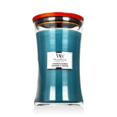 Woodwick Evergreen Cashmere 609.5 g dišeča svečka