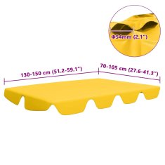 Vidaxl Streha za vrtno gugalnico rumena 150/130x105/70 cm