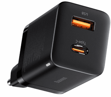 BASEUS Super Si Pro Quick hišni polnilec USB + USB-C, 30W, črn (CCSUPP-E01)