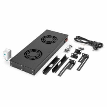 Digitus hladilna enota 2x ventilator s termo. strop/rack črna DN-19 FAN-2-HO-SW