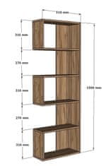 Woody Fashion Knjižna polica, Nebu - Sapphire Oak