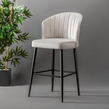 Woody Fashion Komplet barskih stolčkov (4 deli), Rubi - kremasta