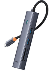 BASEUS priklopna postaja, 1x HDMI 4K 30Hz, 2x USB 3.0+1xPD 100W+RJ45+SD/TF3.0 (B00052805813-00)