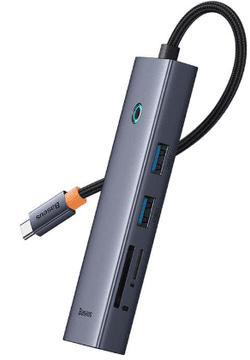 BASEUS priklopna postaja, 1x HDMI 4K 30Hz, 2x USB 3.0+1xPD 100W+RJ45+SD/TF3.0 (B00052805813-00)