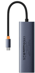 BASEUS priklopna postaja, 1x HDMI 4K 30Hz, 2x USB 3.0+1xPD 100W+RJ45+SD/TF3.0 (B00052805813-00)