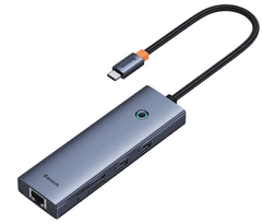 BASEUS priklopna postaja, 1x HDMI 4K 30Hz, 2x USB 3.0+1xPD 100W+RJ45+SD/TF3.0 (B00052805813-00)
