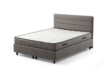 Woody Fashion Dvoposteljno ležišče, podnožje in vzglavje, komplet Motya 160 x 200 - svetlo siva