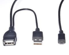 Kabel USB A/moški+USB A/moški - Micro USB/moški OTG