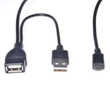 Kabel USB A/moški+USB A/moški - Micro USB/moški OTG