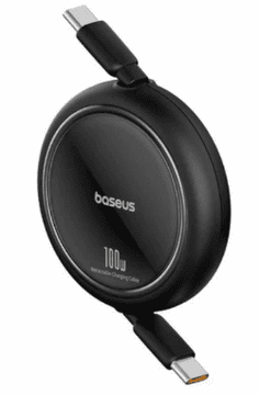BASEUS izvlečni kabel, USB-C - USB-C, 1m, 100W, črn (P10364500111-00)