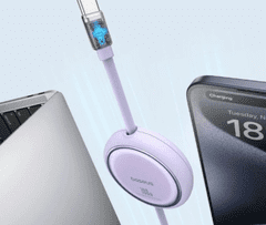 BASEUS izvlečni kabel, USB-C - USB-C, 1m, 100W, vijoličen (P10364500511-00)