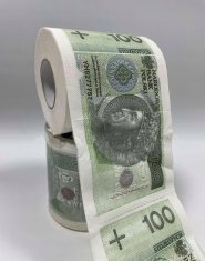 Korbi Papirnat WC rol z 100 PLN motivom - darilo Korbi