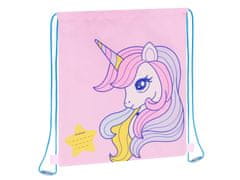 STARPAK ENOROŽEC Roza, dekliška torba za čevlje pri TELESNI VZGOJI, šolska torba na rami za dekleta 32x38 cm 