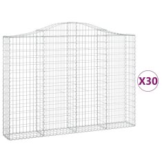 Vidaxl Obokane gabion košare 30 kos 200x30x140/160 cm pocinkano železo