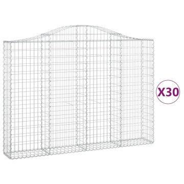 Vidaxl Obokane gabion košare 30 kos 200x30x140/160 cm pocinkano železo
