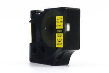 shumee Nadomestni pisalni trak JetWorld Dymo Rhino, črn na rumeni, 19 mm x 3,5 m, najlon (18491) (S0718090)