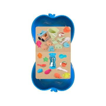 Dohany 461 peskovnik v obliki jabolka 2x modra + 24-delni komplet bioplastičnih igral