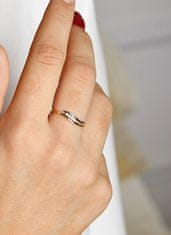 Cutie Diamonds Lep dvobarven zlati prstan z diamanti DZ8026-00-X-1 (Obseg 51 mm)