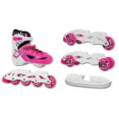 Rolerji 4v1 Enero KIDS - roza-beli, Velikost 26-29, B-041-XS