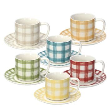 Tognana Set skodelica za čaj s podstavkom Ivy Caledonia 200ml / 6 kos / porcelan