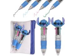 Disney DISNEY Stitch 2 kosa Večbarvno MINI avtomatsko šolsko pero 4v1 + vrečka/etui za svinčnike 