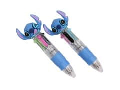 Disney DISNEY Stitch 2 kosa Večbarvno MINI avtomatsko šolsko pero 4v1 + vrečka/etui za svinčnike 