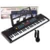 Lean-toys Velike elektronske klaviature + mikrofon in nosilec not 61 tipk
