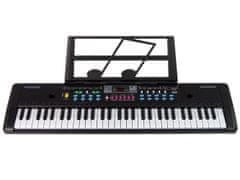 Lean-toys Velike elektronske klaviature + mikrofon in nosilec not 61 tipk