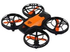 Lean-toys Aku. LED dron za začetnike 12cm oranžen