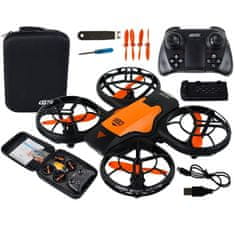 Lean-toys Aku. LED dron za začetnike 12cm oranžen