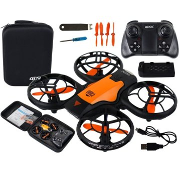 Lean-toys Aku. LED dron za začetnike 12cm oranžen