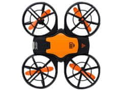 Lean-toys Aku. LED dron za začetnike 12cm oranžen
