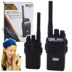 Lean-toys Set dveh otroških walkie talkie postaj doseg do 60m črna