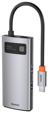 BASEUS priklopna postaja, 4v1, HDMI, USB, siva (CAHUB-CY0G)