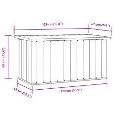 Vidaxl Vrtna shranjevalna škatla rjava 129x67x65 cm