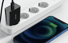 BASEUS Mini Quick hišni polnilec, USB-C, 20W, črn (CCFS-SN01)