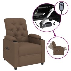 Vidaxl Električni naslanjač rjavo blago