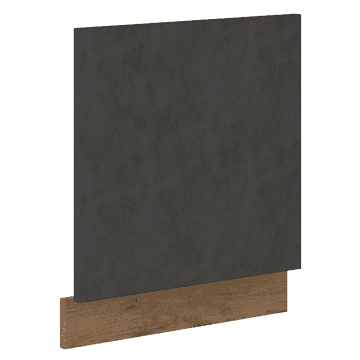 KONDELA Vrata za vgradni pomivalni stroj, siva mat/hrast lancelot, VEGA ZM 570x596