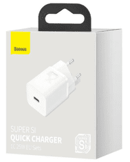 BASEUS Super Si Quick hišni polnilec, 25W, bel (CCSP020102)