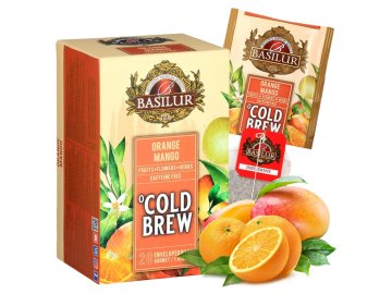Basilur BASILUR Cold Brew - Sadni čaj brez kofeina z okusom manga in citrusov, hladen čaj v vrečkah 20 x 2 g
