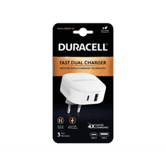 Duracell Polnilnik PD 30 W USB-A + USB-C PPS bel