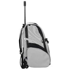 Vidaxl Voziček za hišne ljubljenčke 3-v-1 dizajn siv 48x32x(57-106) cm oksfordsko blago