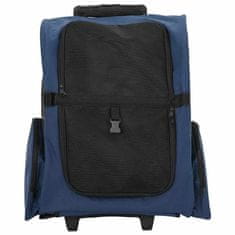 Vidaxl Voziček za hišne ljubljenčke 3-v-1 dizajn moder 48x32x(57-106) cm oksfordsko blago
