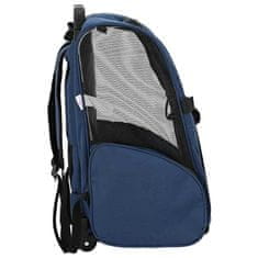 Vidaxl Voziček za hišne ljubljenčke 3-v-1 dizajn moder 48x32x(57-106) cm oksfordsko blago