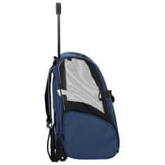 Vidaxl Voziček za hišne ljubljenčke 3-v-1 dizajn moder 48x32x(57-106) cm oksfordsko blago