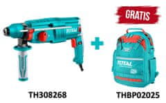 Total One-Stop Tools Vrtljivo kladivo 800W, SDS Plus/4000bpm/14mm/2,5J (TH308268)+darilo Nahrbtnik za orodje 025 8kg