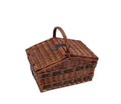 Cilio Piknik košara Lugano set 4 krožniki+pribor 47x31xh40cm / za 4 osebe / les, tekstil