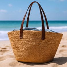 Mhome Torba za na plažo Natur 53x13x28 cm / več barv / seno, bombaž