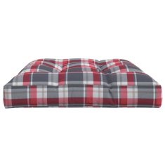 Vidaxl Blazina za kavč iz palet rdeč karo vzorec 120x80x12 cm