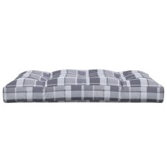 Vidaxl Blazina za kavč iz palet siv karo vzorec 120x80x12 cm